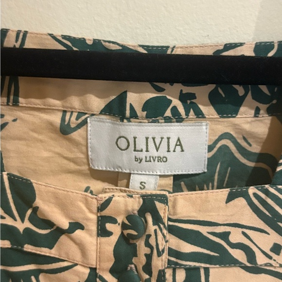 Olivia by Livro Nellie Button Tank Top in Tropicalia Blush & Green Size Small - Picture 6 of 7